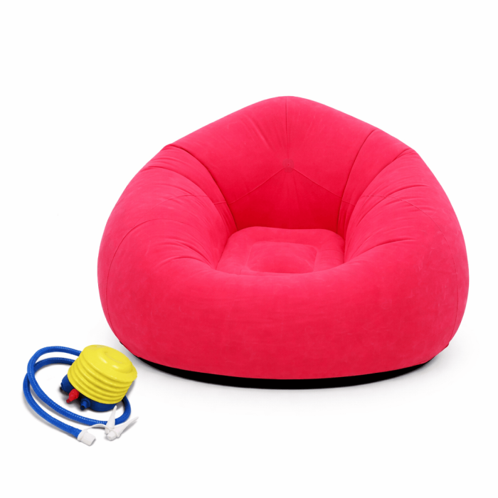 Fotoliu gonflabil tip sofa, pentru o persoană, 110 x 85 cm, confortabil și compact- Roz [2]