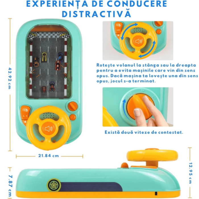 Jucărie interactivă volan de condus cu circuit curse, sunete, alimentare USB, pentru Copii 3+ [2]