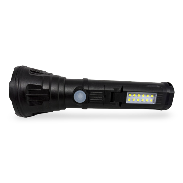 Lanternă LED multifuncțională reîncărcabilă USB, cu zoom reglabil, XPE + 12 SMD, lumină laterală reglabilă 90° [3]
