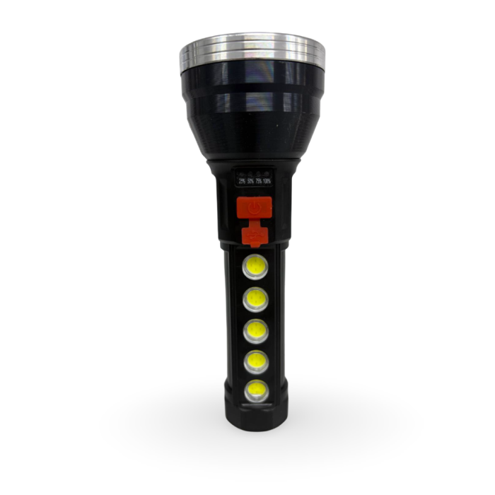 Lanternă LED puternică reîncărcabilă USB, cu lumină frontală 3W și lumină laterală COB [5]