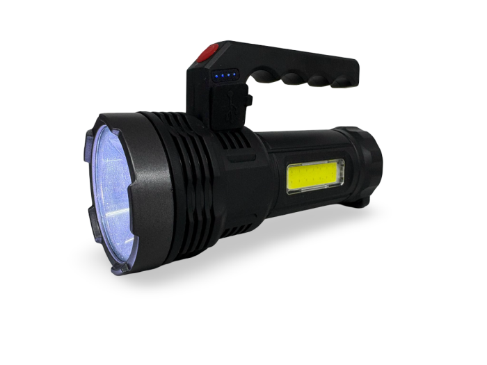 Lanternă LED solară reîncărcabilă USB, OSL + COB, cu mâner și indicator baterie [2]
