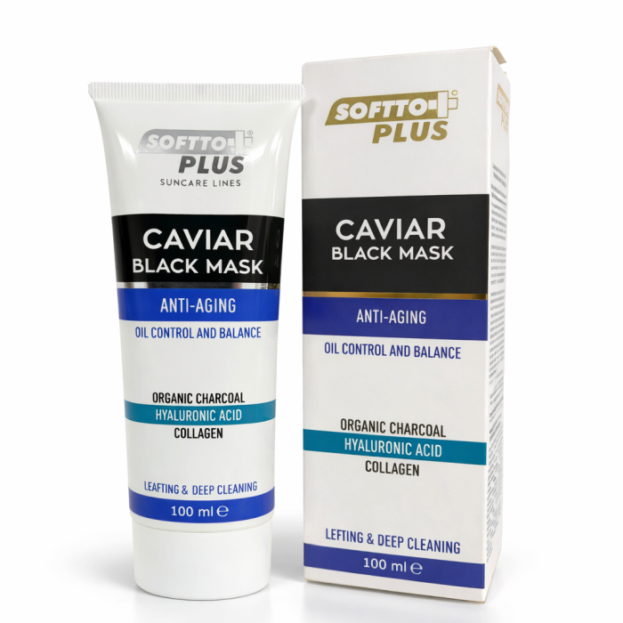 Mască anti-îmbătrânire argilă neagră și caviar 100 ml - Softto Plus [2]