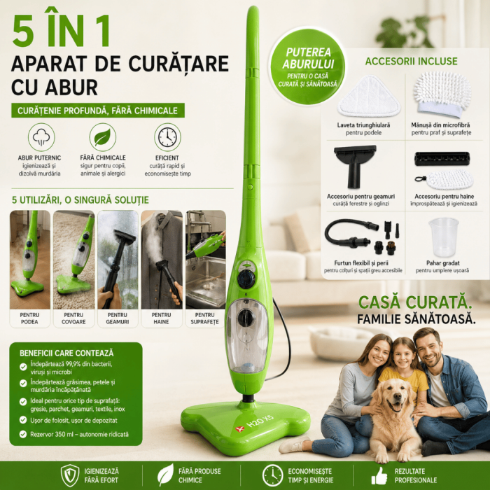 Mop cu aburi steam 5 in 1,  H2O X5 [3]