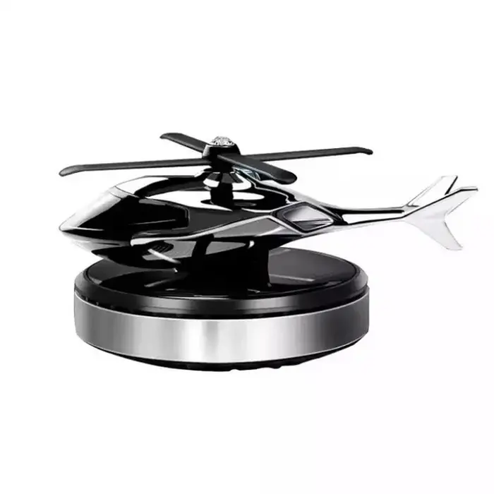 Odorizant auto cu încarcare solară, bază antiderapantă, ulei esențial și pipetă incluse, model elicopter [2]