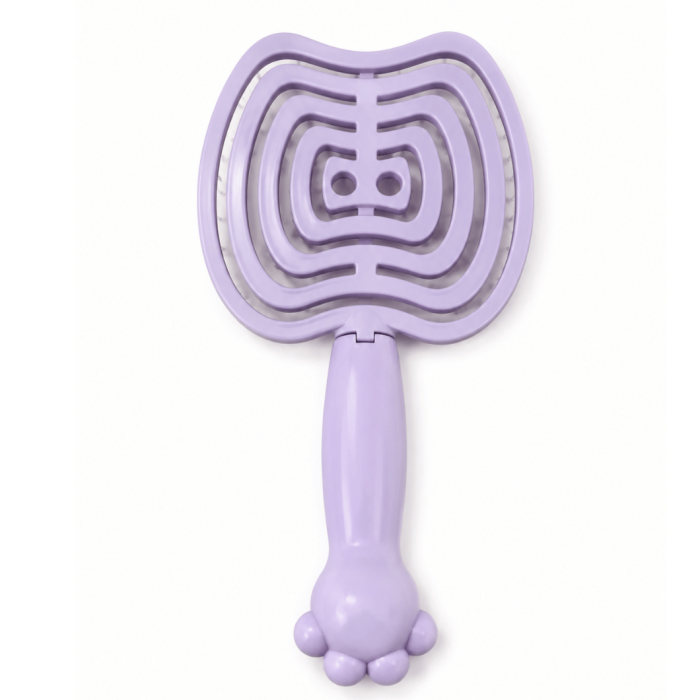 Perie de păr pentru copii, design ergonomic cu mâner tip lăbuță - Mov [2]