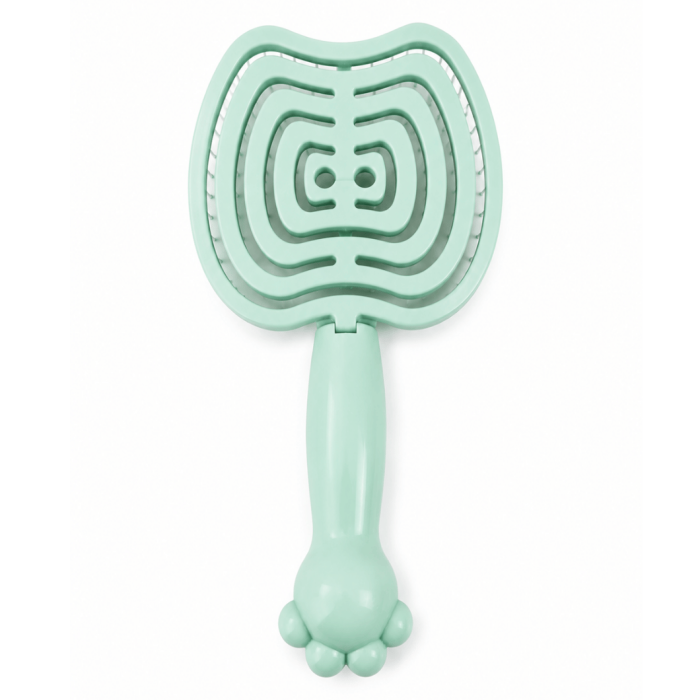Perie de păr pentru copii, design ergonomic cu mâner tip lăbuță - Verde [2]