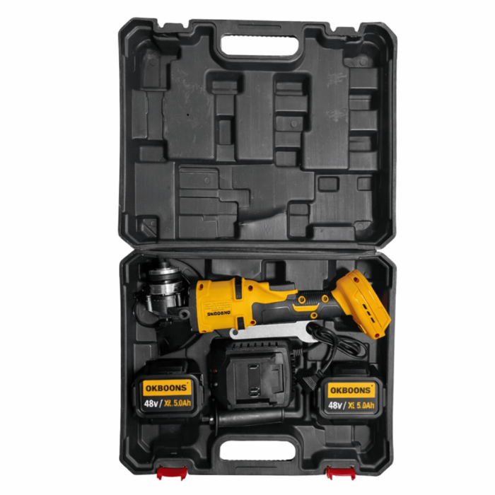 Polizor unghiular cu acumulator Li-Ion Okboons 48V, 5.0Ah, 125 mm, 2 acumulatori, încarcator, mâner și apărătoare disc [2]