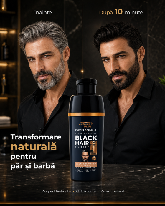 Şampon colorant pentru păr negru, acoperire 100% fire albe - Expert Formula [5]