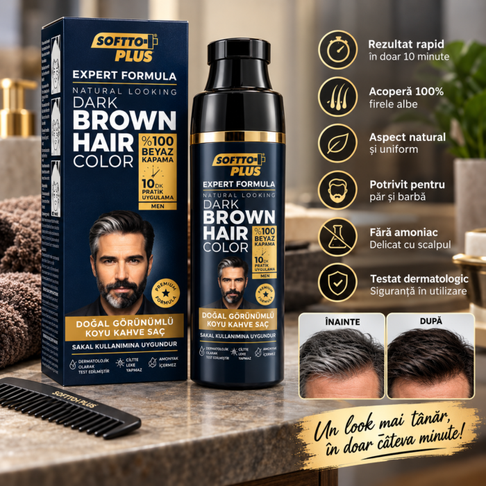 Şampon colorant pentru păr şaten închis, acoperire 100% fire albe - Expert Formula [2]