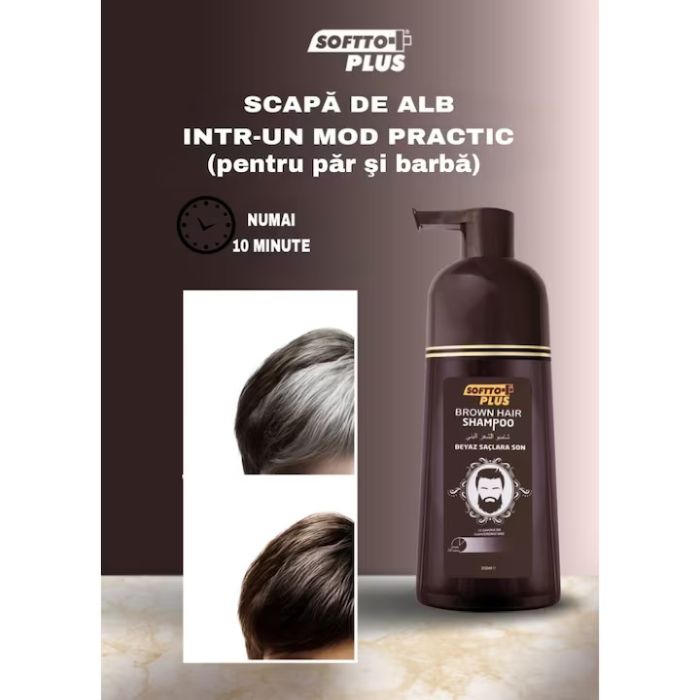Șampon pentru păr șaten închis 350 ml - Softto Plus [2]