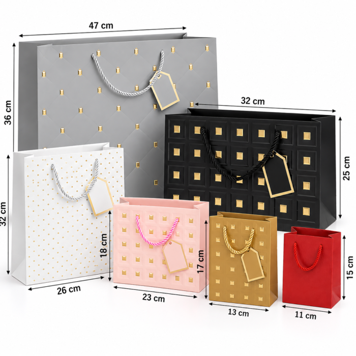Set 6 pungi cadou premium cu mânere din șnur – 6 dimensiuni diferite [3]