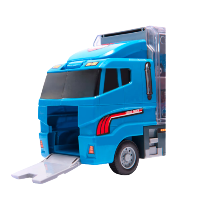 Set camion transport cu 6 mașinuțe metalice de poliție [4]