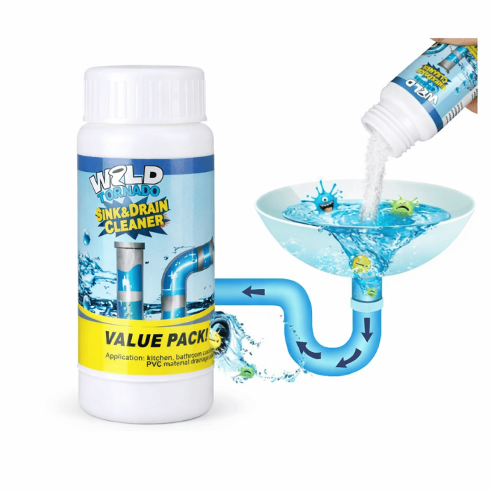 Soluție pentru curațat instant țevile de scurgere, Wild Tornado, 100 g [3]