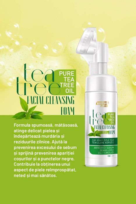Spumă de curățare a feței cu extract de arbore de ceai  150 ml - Softto Plus [2]