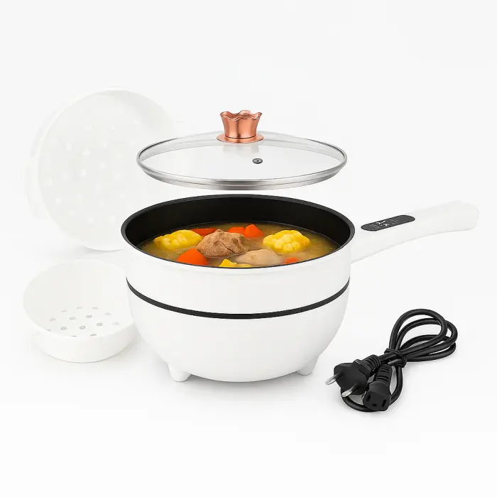 Tigaie electrică 26 cm, antiaderentă, cu capac din sticlă [3]