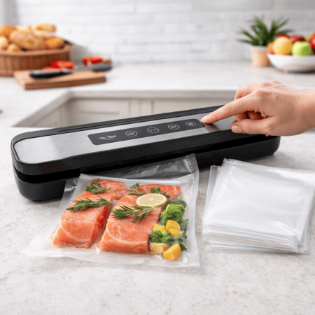 Bucătărie & Servire - Aparat de vidat alimente 90W, sigilare 30cm, reîncărcabil USB, 10 Pungi Incluse