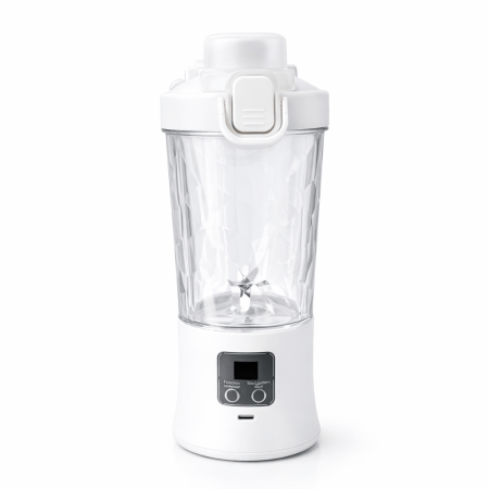 Blender portabil electric, 600 ml, reîncărcabil USB, pentru smoothie și sucuri, compact-Alb [2]
