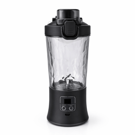 Blender portabil electric, 600 ml, reîncărcabil USB, pentru smoothie și sucuri, compact-Negru [2]