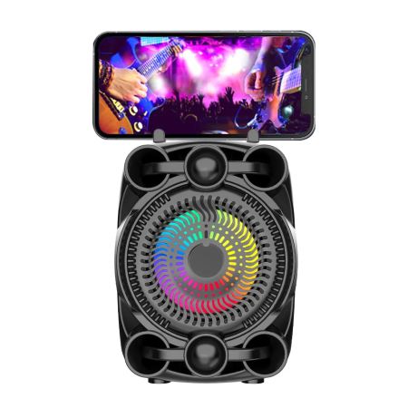 Gadgeturi & Sisteme de supraveghere - Boxă Bluetooth cu sunet stereo , lumini RGB și suport telefon