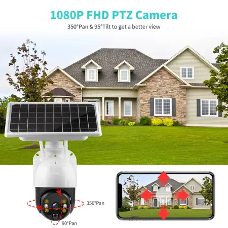 Cameră supraveghere WiFi solară 4K Ultra HD cu slot SIM, senzor mișcare, exterior [2]