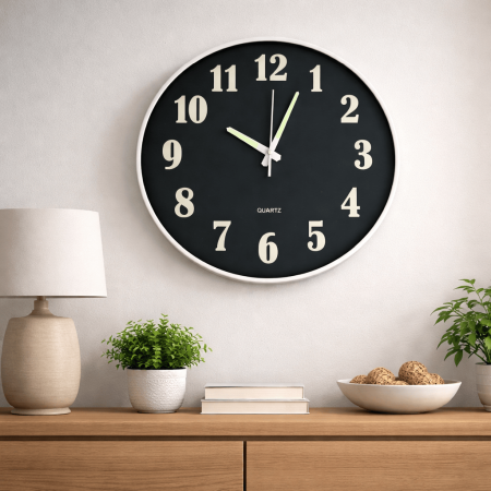 Decoratiuni casa - Ceas de perete, night watch,analog, rotund, ,30 cm