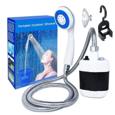 Hobby - Duș portabil de camping, cu robinet încorporat, reîncărcabil USB, pentru interior și exterior