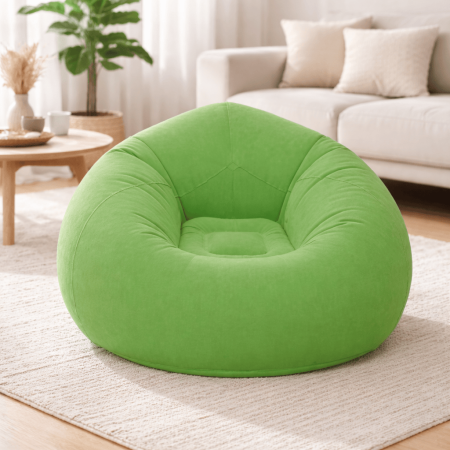 Curăţenie & Organizare locuinţă - Fotoliu gonflabil tip sofa, pentru o persoană, 110 x 110 x 85 cm, confortabil și compact- Verde