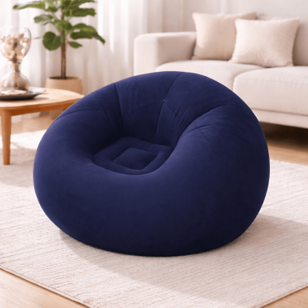 Curăţenie & Organizare locuinţă - Fotoliu gonflabil tip sofa, pentru o persoană, 110 x 85 cm, confortabil și compact- Albastru