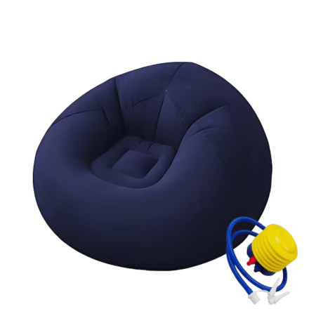 Fotoliu gonflabil tip sofa, pentru o persoană, 110 x 85 cm, confortabil și compact- Albastru [1]