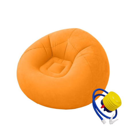 Fotoliu gonflabil tip sofa, pentru o persoană, 110 x 85 cm, confortabil și compact-Portocaliu [1]