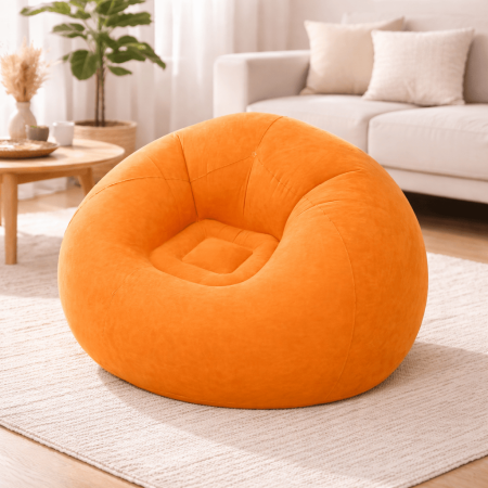 Curăţenie & Organizare locuinţă - Fotoliu gonflabil tip sofa, pentru o persoană, 110 x 85 cm, confortabil și compact-Portocaliu