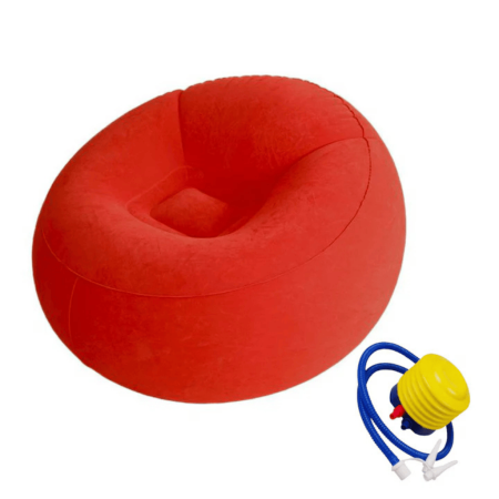Fotoliu gonflabil tip sofa, pentru o persoană, 110 x 85 cm, confortabil și compact- Rosu [1]