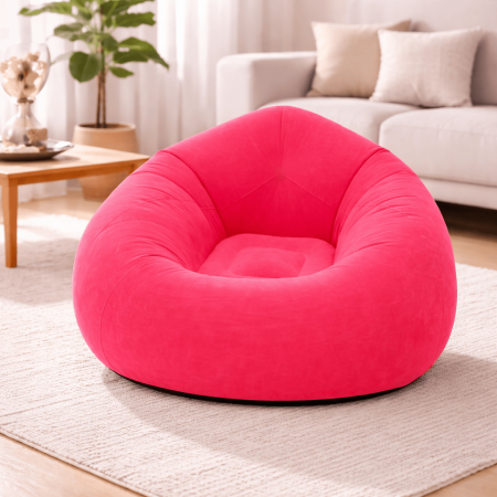 Curăţenie & Organizare locuinţă - Fotoliu gonflabil tip sofa, pentru o persoană, 110 x 85 cm, confortabil și compact- Roz