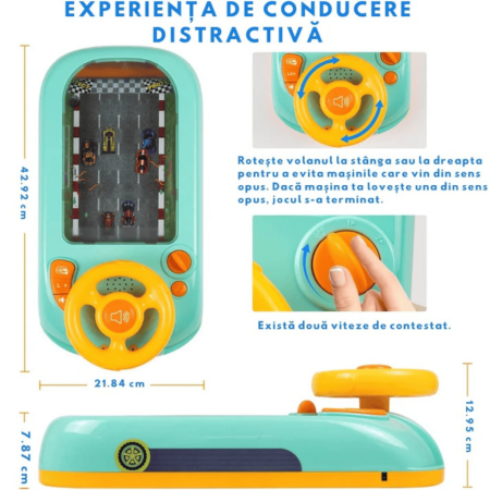 Jucărie interactivă volan de condus cu circuit curse, sunete, alimentare USB, pentru Copii 3+ [1]