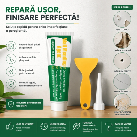 Kit alb pentru reparat pereții, pastă specială pentru reparația fisurilor sau zgârieturilor de pe pereți [1]