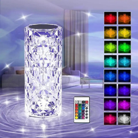 Decoratiuni casa - Lampă led cristal , design premium , control tactil , portabilă ,12h autonomie
