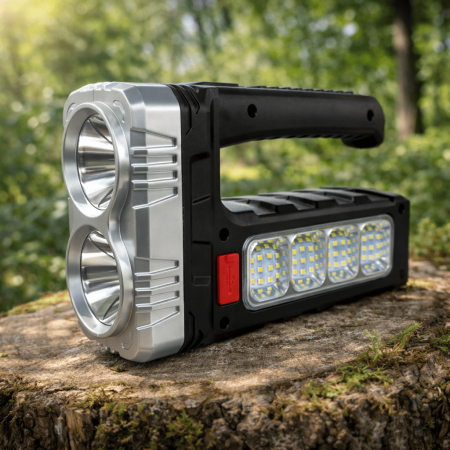 Hobby - Lanternă LED multifuncțională solară și USB, cu lumină laterală COB și mâner portabil, reîncărcabilă
