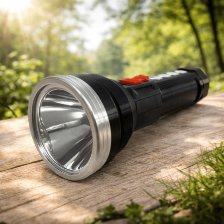 Hobby - Lanternă LED puternică reîncărcabilă USB, cu lumină frontală 3W și lumină laterală COB