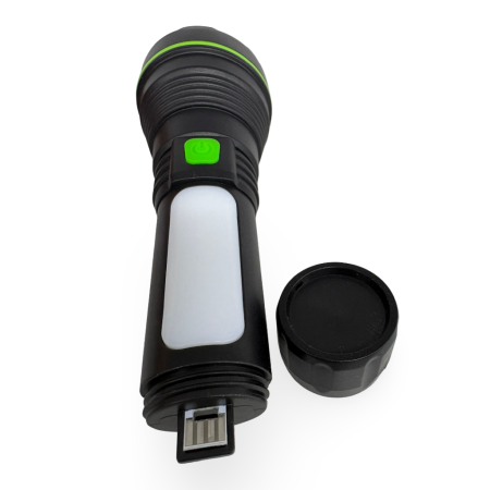 Lanternă LED puternică reîncărcabilă USB, cu lumină laterală COB, 4 moduri de iluminare și încărcare directă USB [1]