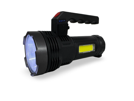 Lanternă LED solară reîncărcabilă USB, OSL + COB, cu mâner și indicator baterie [1]
