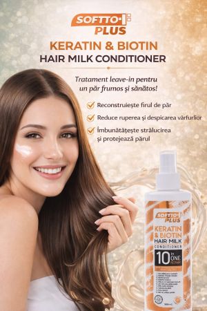 Lapte pentru păr cu keratină și biotină 200 ml - Softto Plus [1]