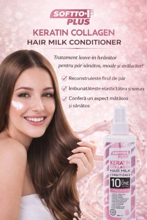 Lapte pentru păr cu keratină și colagen 200 ml - Softto Plus [1]