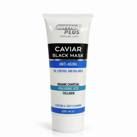 Cosmetice - Mască anti-îmbătrânire argilă neagră și caviar 100 ml - Softto Plus