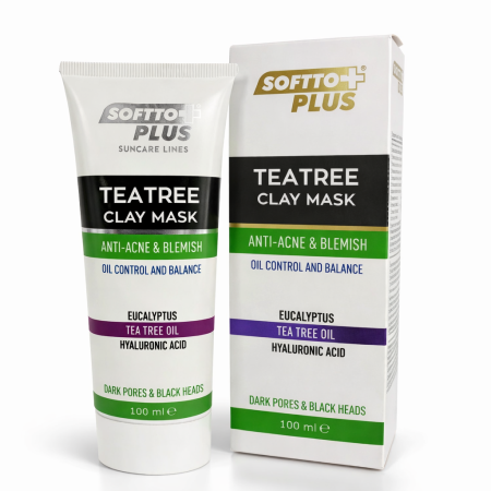 Mască de argilă cu arbore de ceai anti-acnee 100 ml - Softto Plus [1]