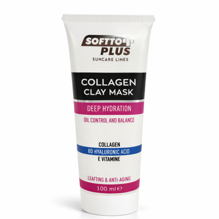 Cosmetice - Mască de argilă cu colagen, hidratare intensivă 100 ml - Softto Plus