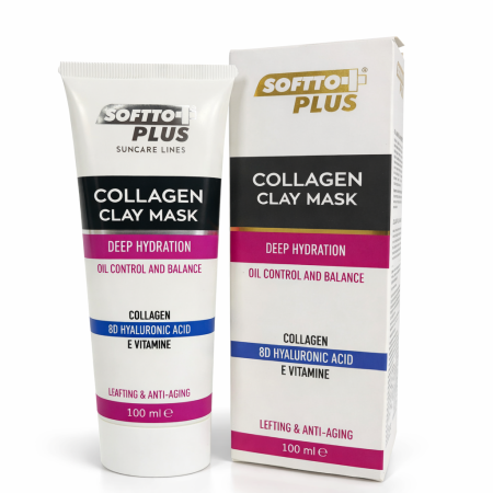 Mască de argilă cu colagen, hidratare intensivă 100 ml - Softto Plus [2]