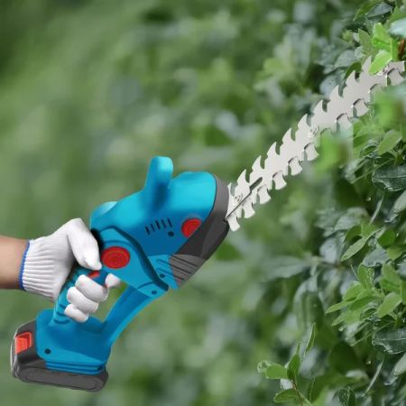 Mașină de tuns gard viu fără fir, 2 în 1, cu 2 baterii 48V, unghi reglabil 45°, pentru gard viu și iarbă [2]