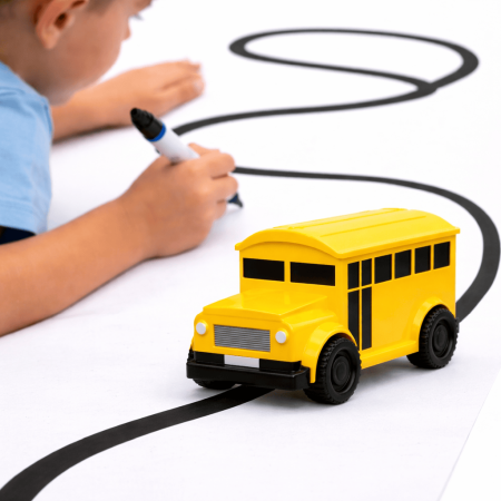 Jucării copii & bebe - Maşinuţa magica pe traseu, set cu marker inclus - Autobuz
