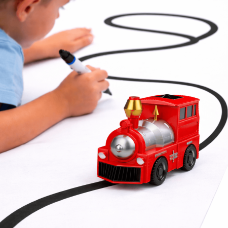 Jucării copii & bebe - Maşinuţa magica pe traseu, set cu marker inclus - Locomotivă