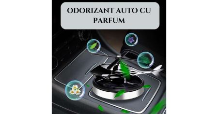 Odorizant auto cu încarcare solară, bază antiderapantă, ulei esențial și pipetă incluse, model elicopter [3]